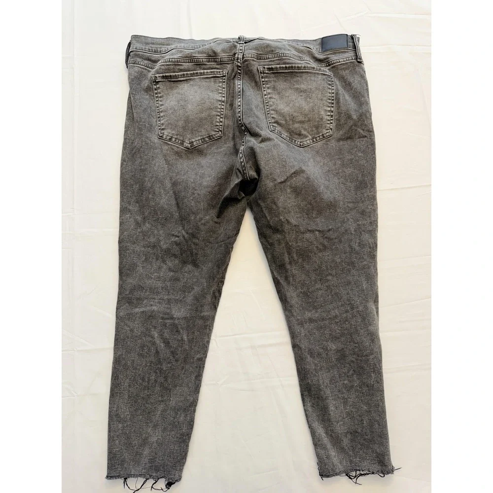Express Skinny Jeans Womens 18P Gray Charcoal Mid Rise‎ Distressed Stretch 38x27